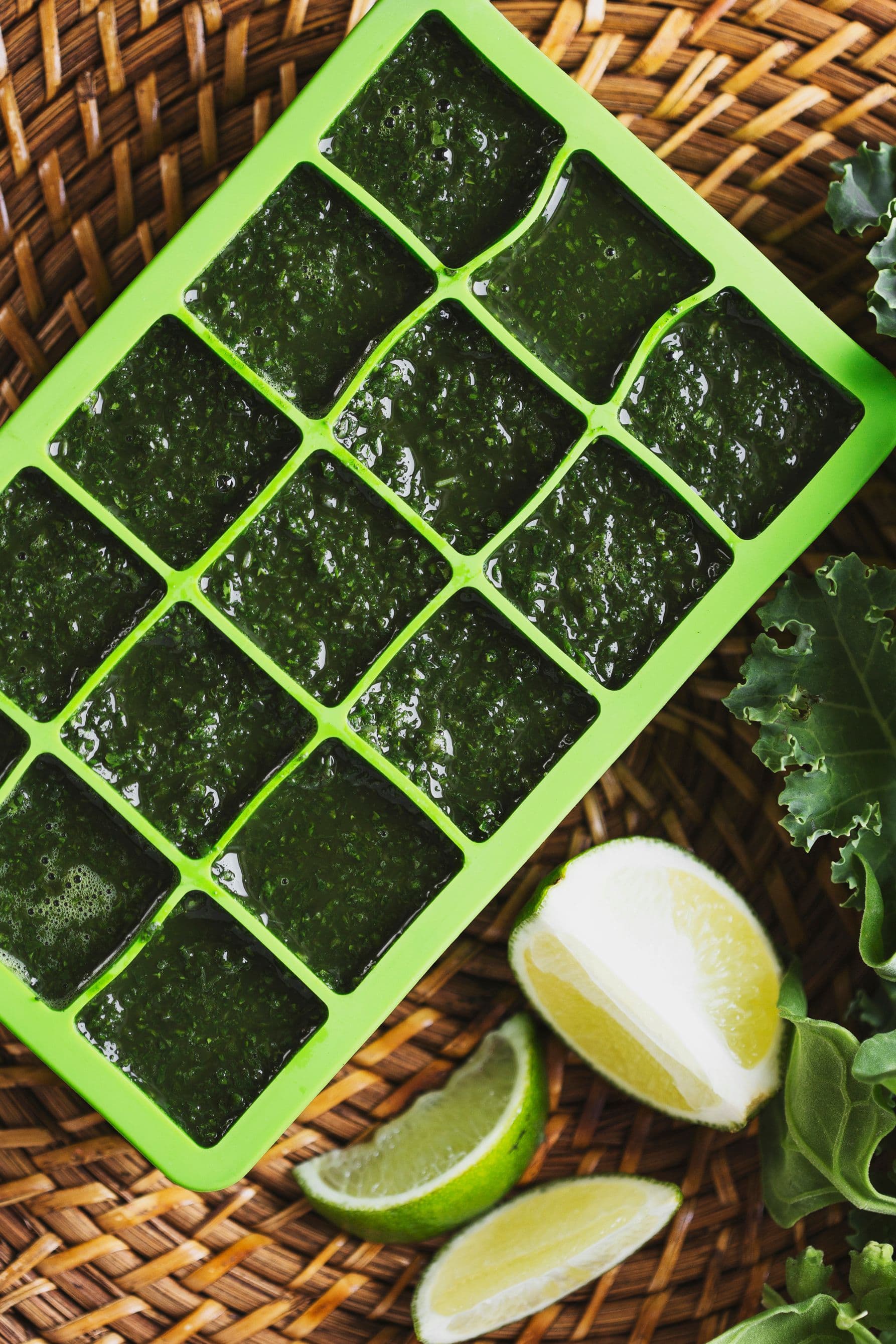 Frozen Green Cubes for Smoothies
