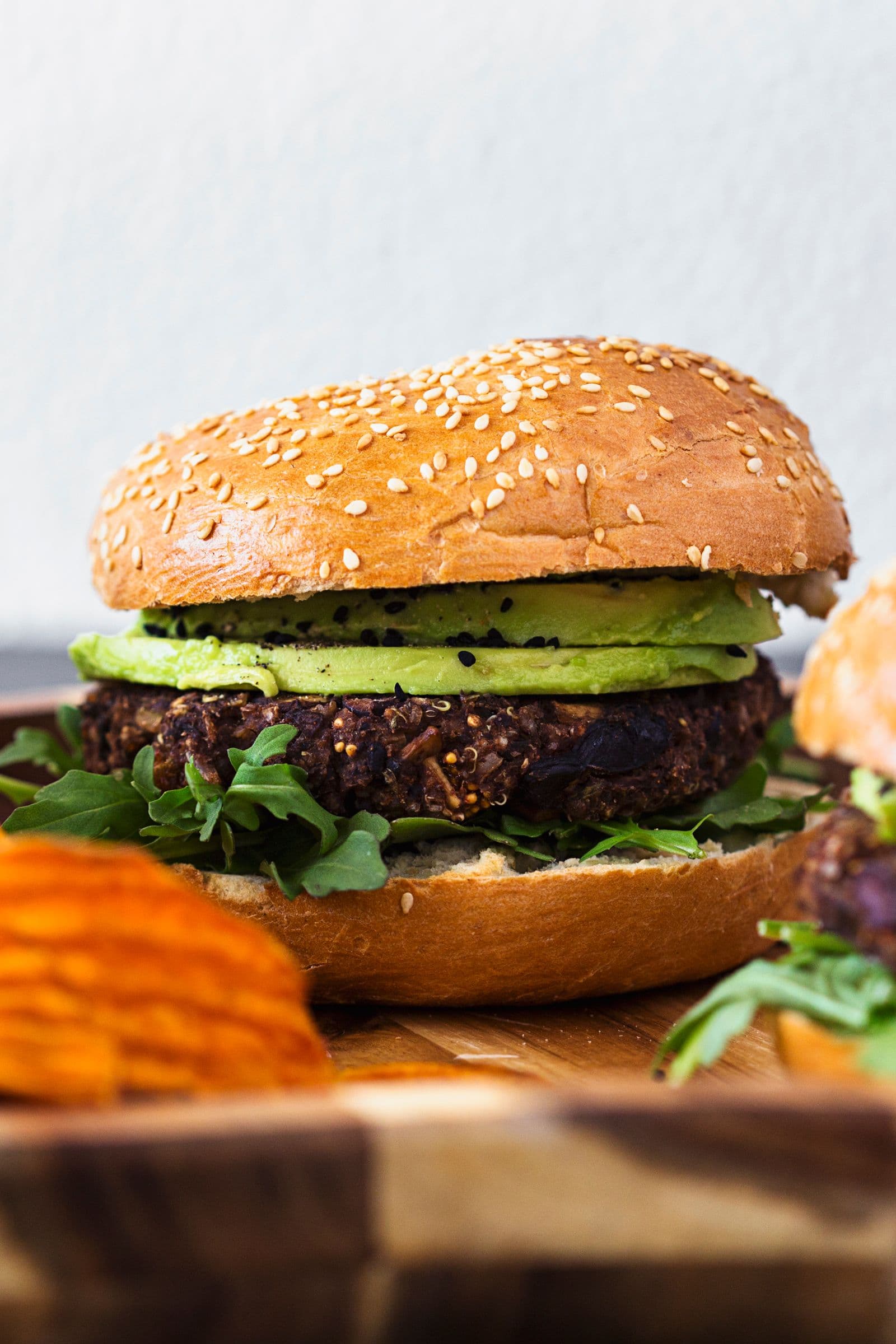 Black Bean Burgers with Mushrooms, Figs & Olives