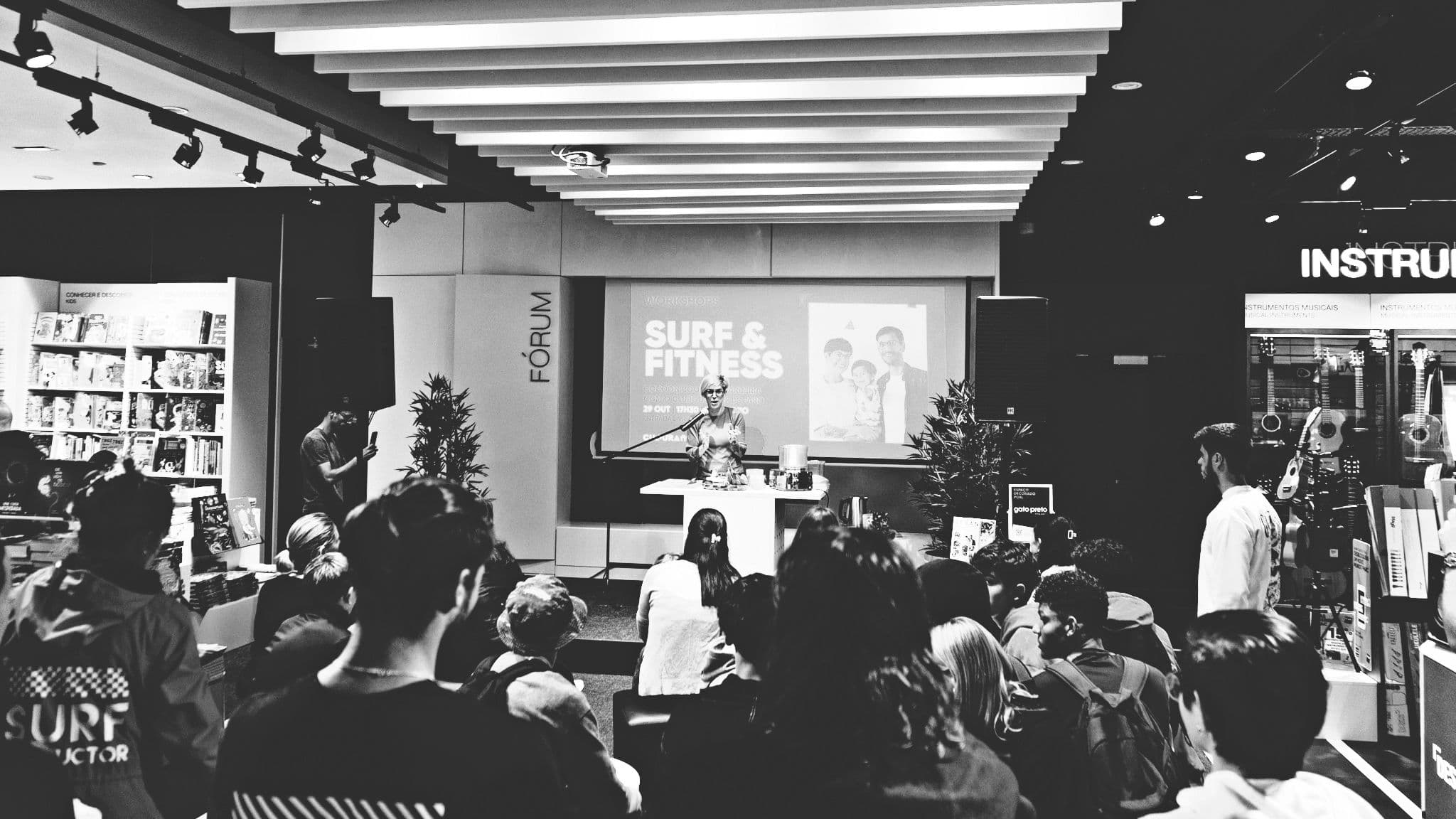 Rita spearheading a cooking demonstration for a live crowd.